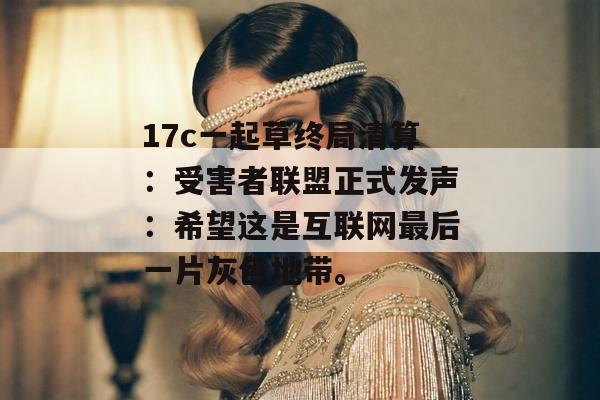 17c一起草终局清算：受害者联盟正式发声：希望这是互联网最后一片灰色地带。